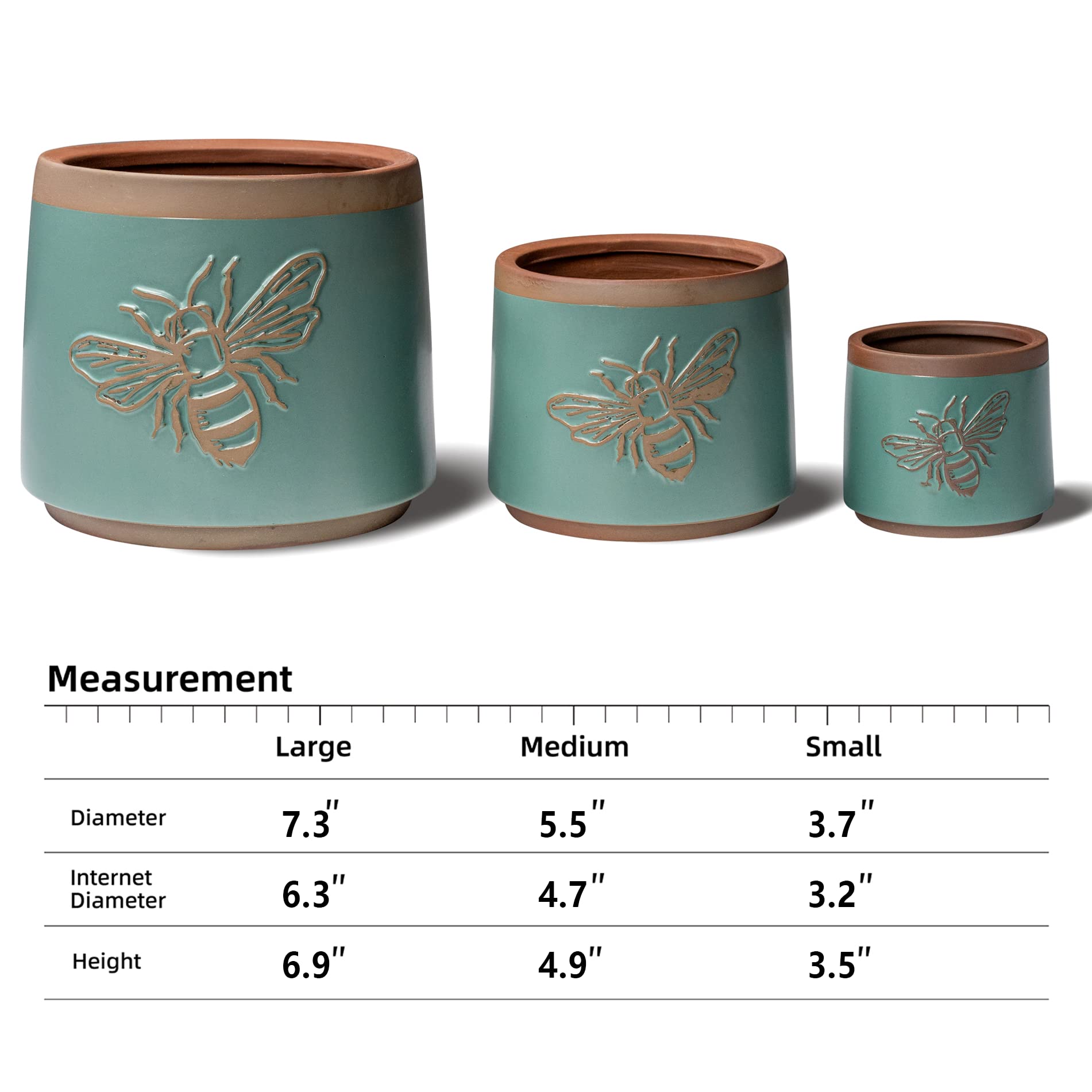 YBX YIBOXUAN close-up of bee pattern and glazed exterior, highlights handcrafted decorative detail
