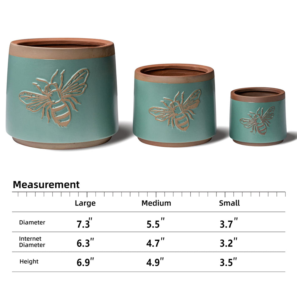 YBX YIBOXUAN close-up of bee pattern and glazed exterior, highlights handcrafted decorative detail