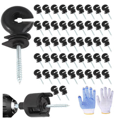 YCFERESY kit front view showing 100 insulators and accessories for quick installation