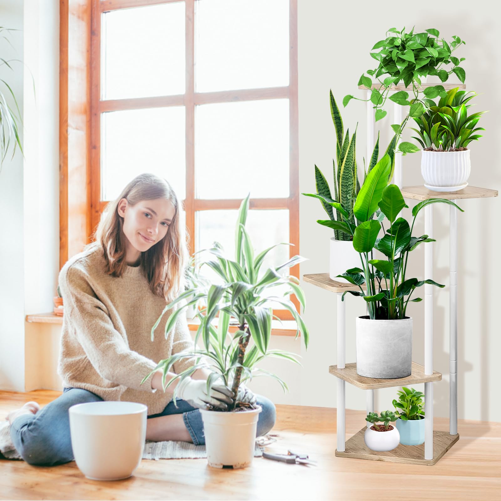 YOCOMEY five-tier arrangement with varied pots showcasing versatile display capacity