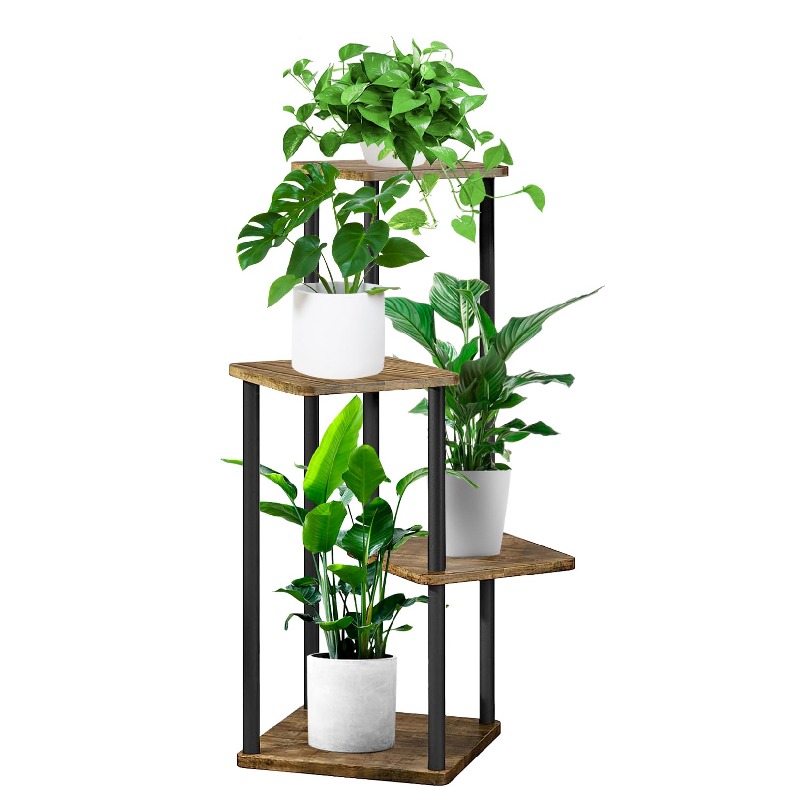 YOCOMEY front view of 4-tier plant stand showing organization benefit