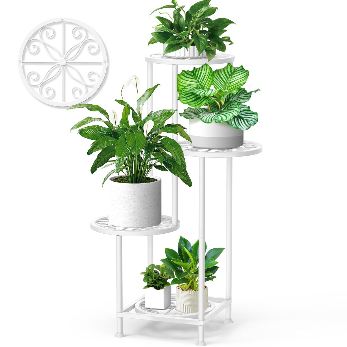 YOCOMEY front view showing 4 tiers and neat vertical plant display benefit