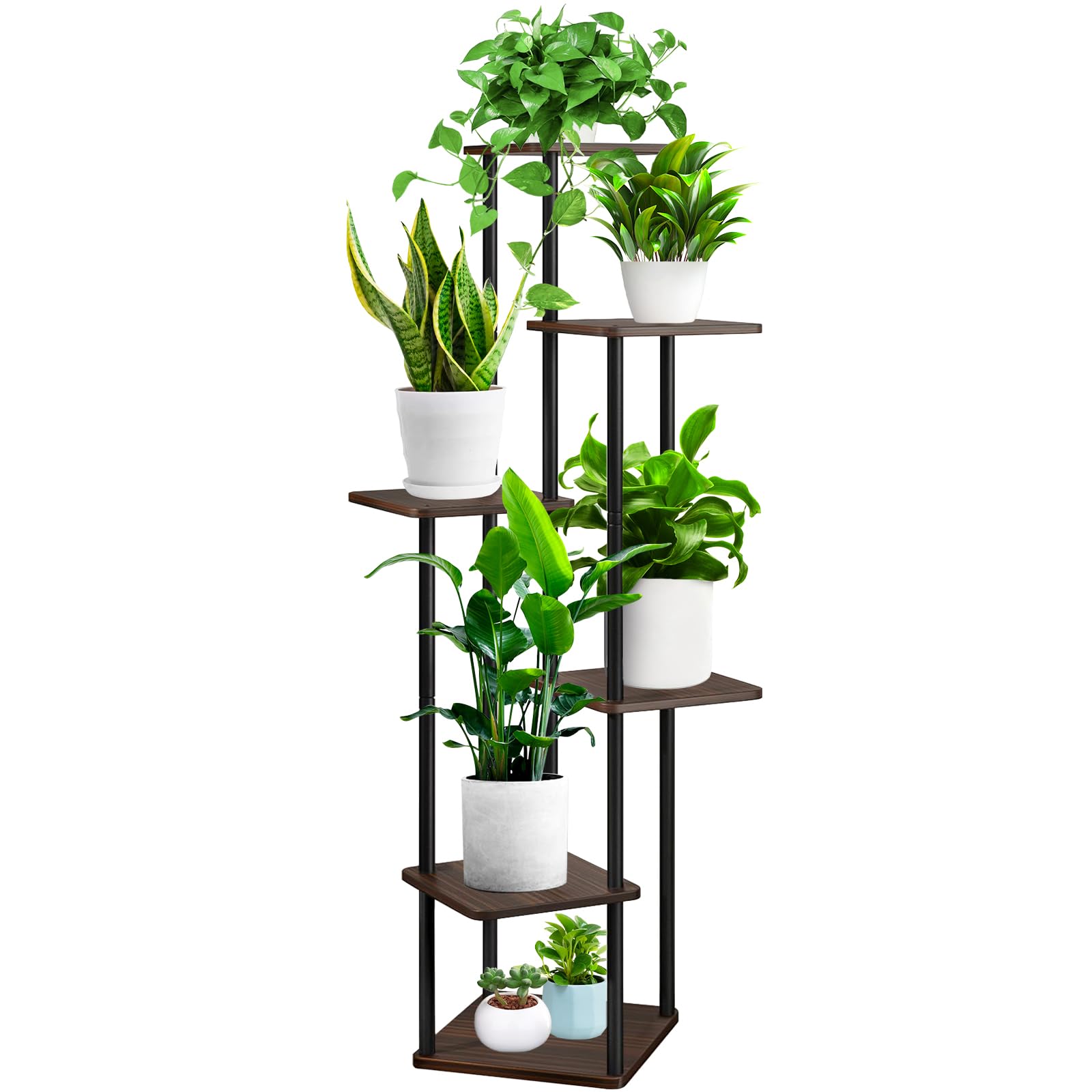 YOCOMEY front view of 6-tier stand showing compact vertical storage benefit