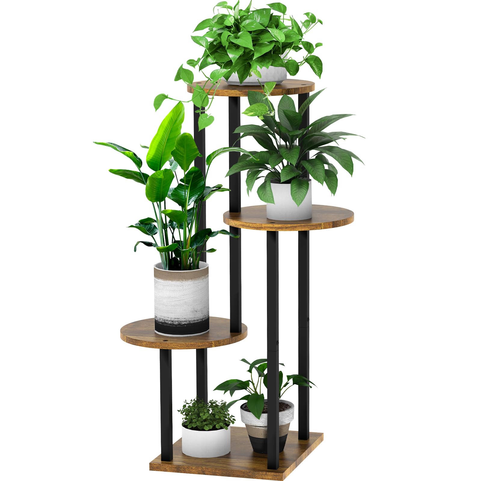 YOCOMEY front view assembled plant stand showing elegant display and space saving