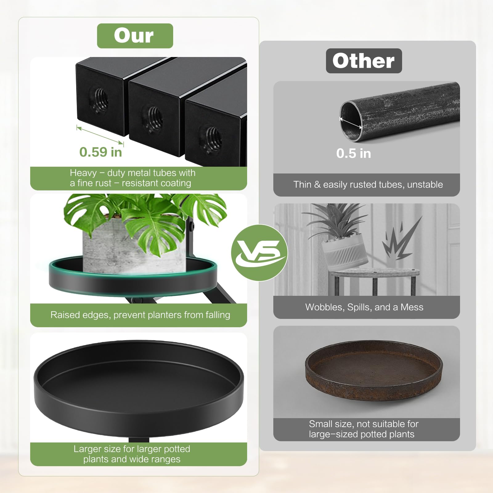 YOCOMEY size comparison with a common pot illustrating shelf capacity