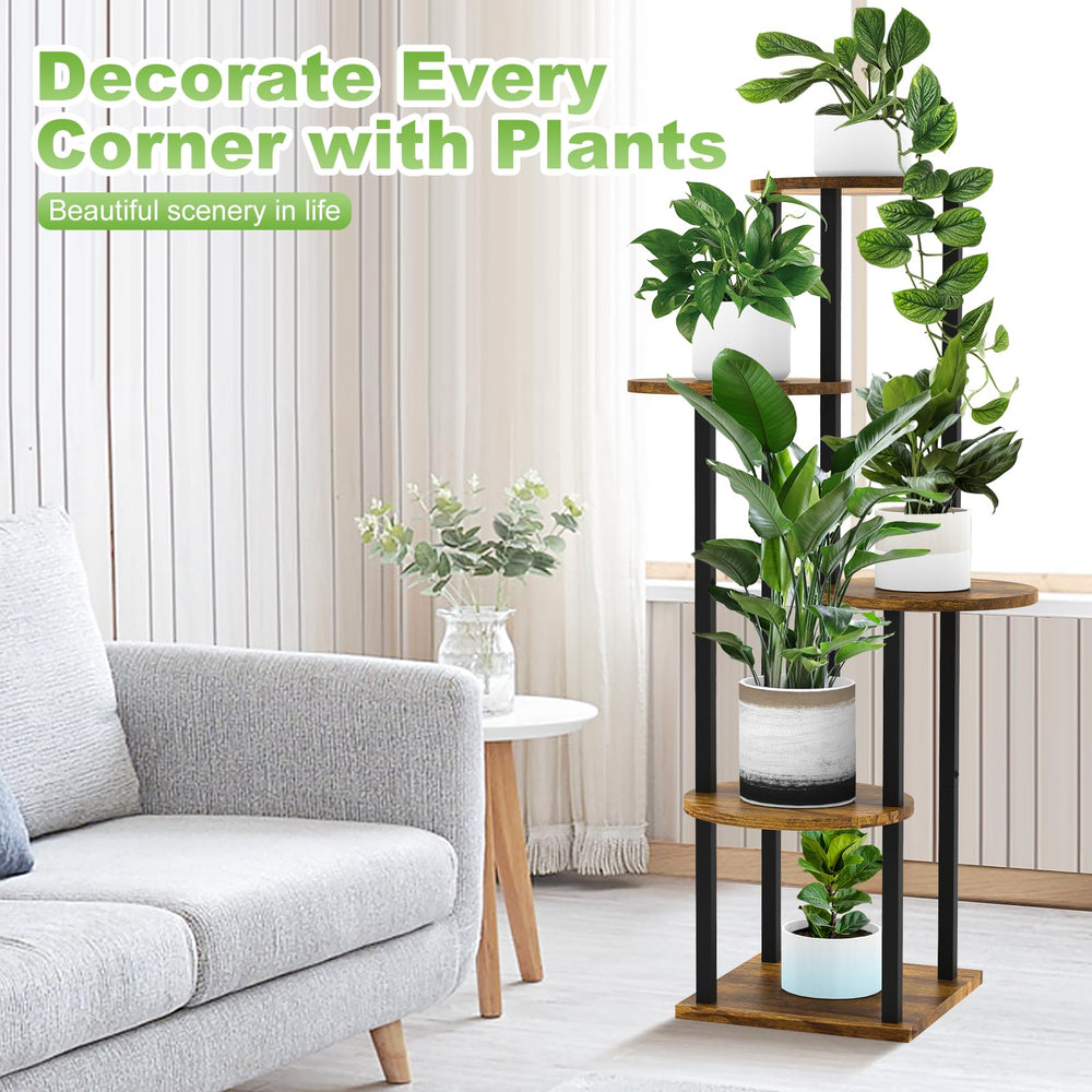 YOCOMEY plant stand placed in a living room corner saving floor space