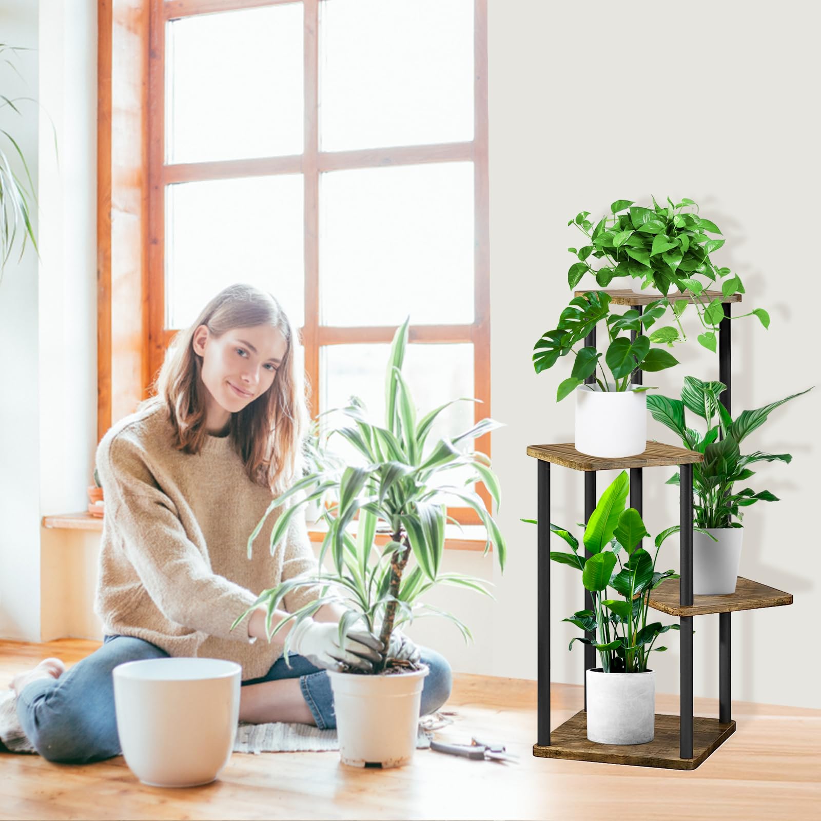 YOCOMEY stand in living room showing scale and decorative benefit