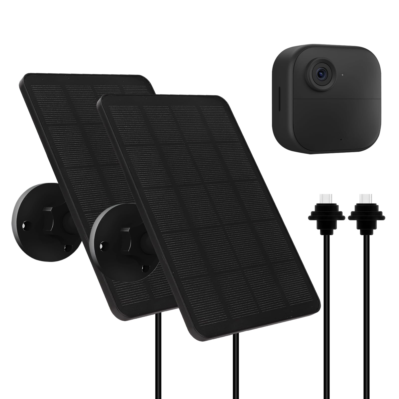YCTechCam front view of two solar panels showing compact durable design and steady charging
