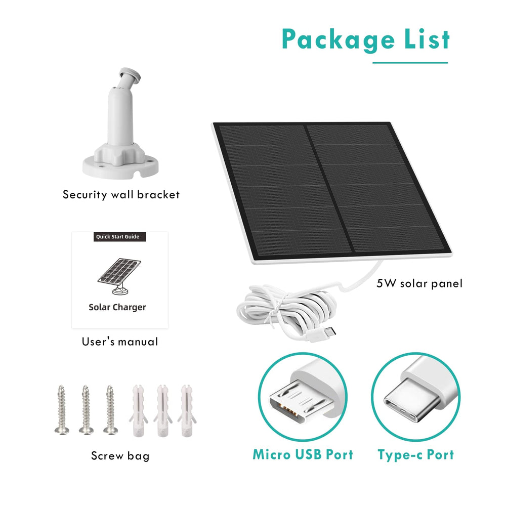 YCTechCam solar panel positioned above outdoor camera in backyard scene reducing manual battery charging