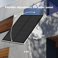 YCTechCam 9.8ft cable stretched to show reach for placing panel in optimal sun for reliable charging