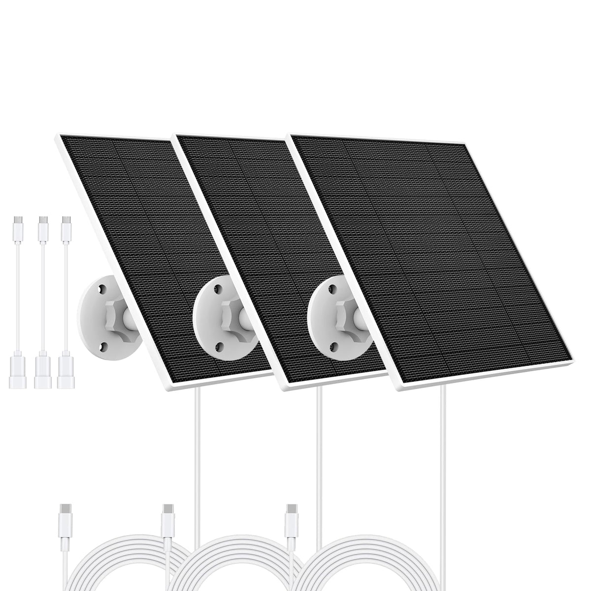 YCTechCam solar panel front view showing compact 5W design and branding, improves uptime