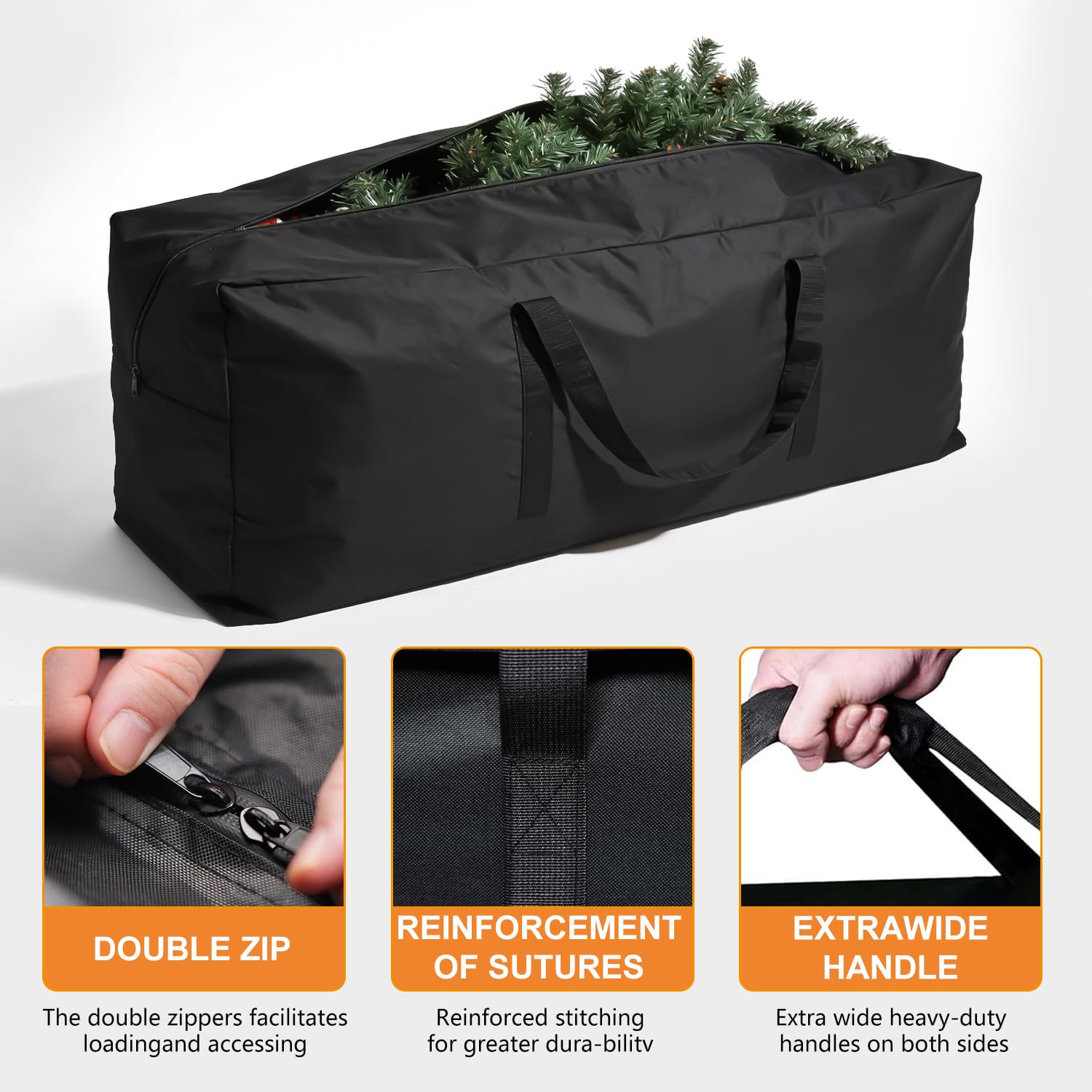Yczzzj zipper and double-stitched seam detail for stronger, sealed storage