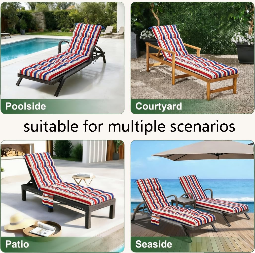 Yddsky cushion on patio chaise for enhanced outdoor relaxation