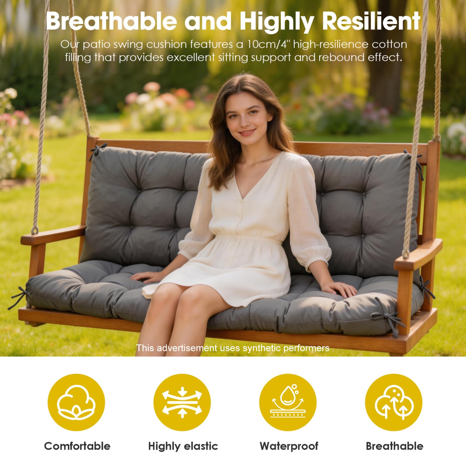Yddsky straps and backrest detail demonstrating secure attachment and anti-slip stability