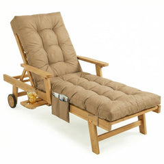 Yddsky front view of beige chaise cushion showing full length and fit benefits
