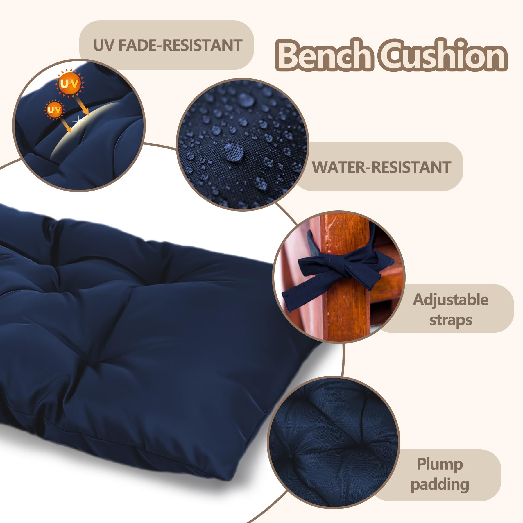 Yddsky cushion side profile showing 3.9-inch thickness benefit: improved support