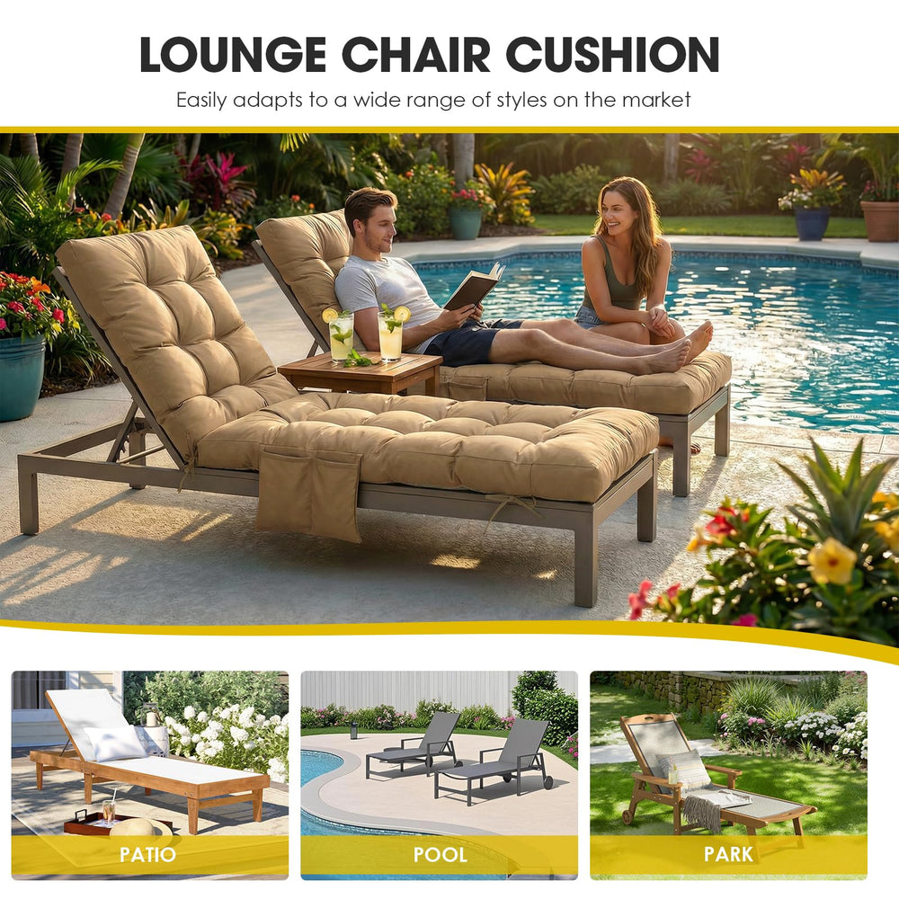 Yddsky cushion on lounge chair for scale showing proper sizing fit
