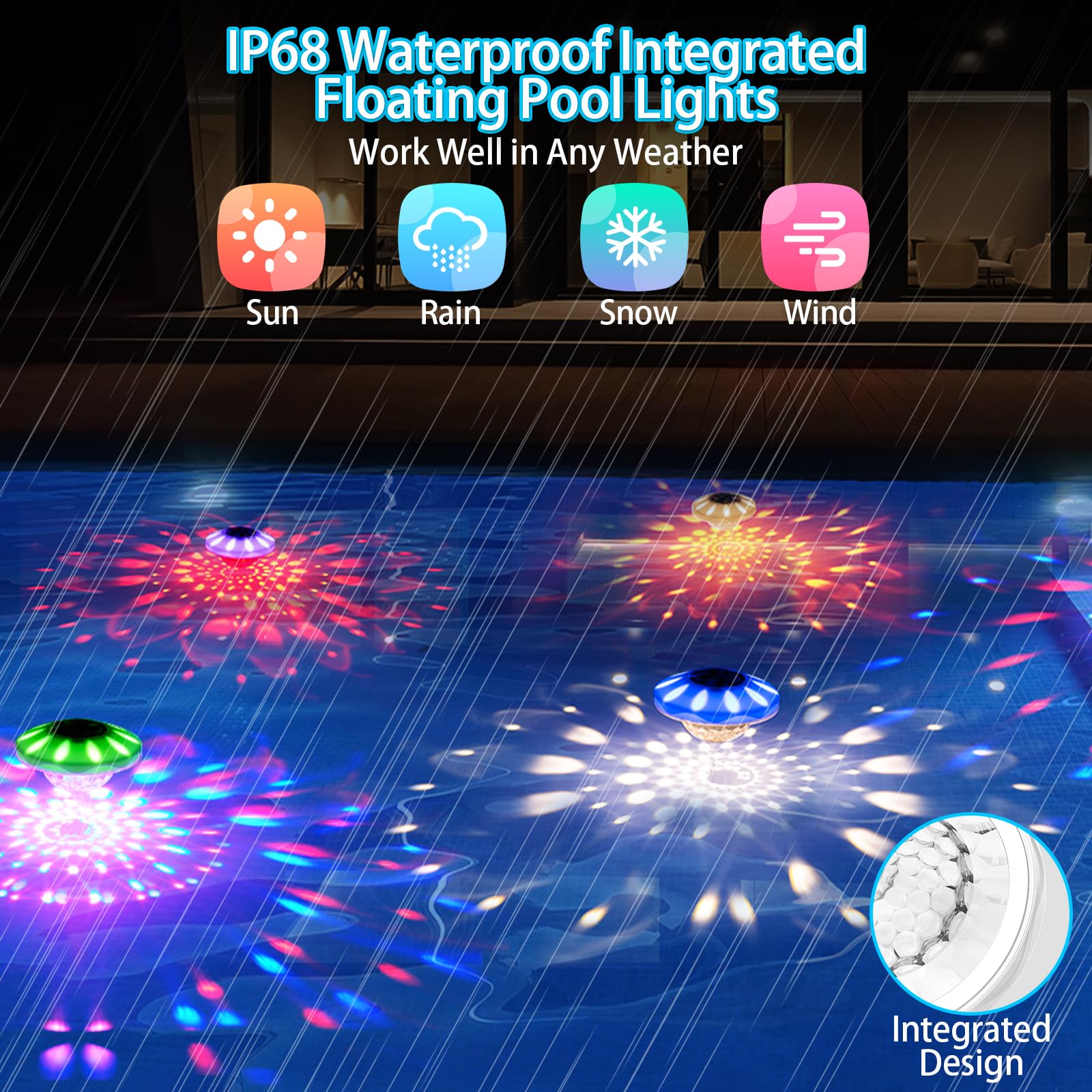 YDXZBC pool light placed on hot tub edge providing soft ambient glow