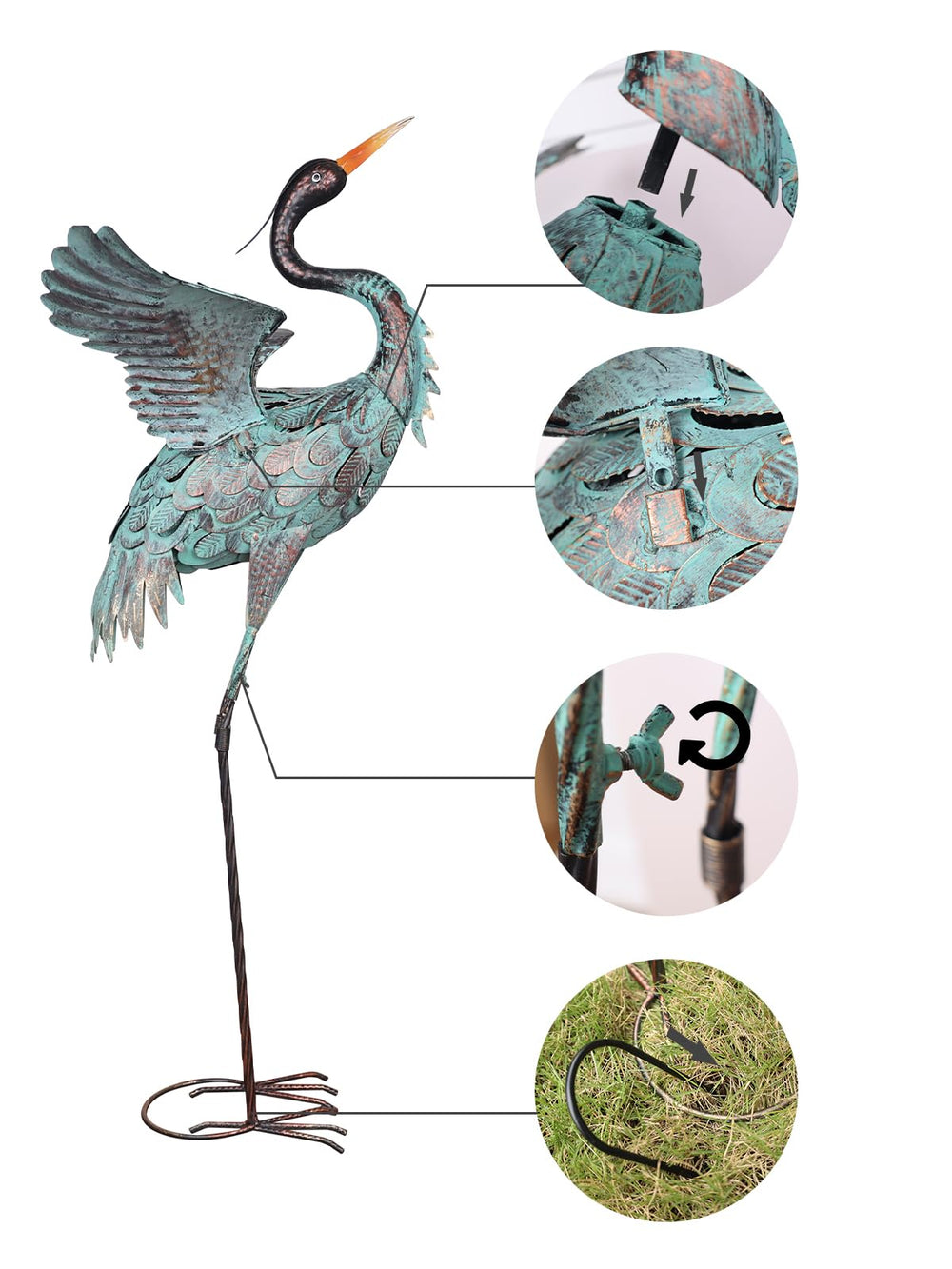 YEAHOME heron pair on lawn demonstrating decorative curb appeal