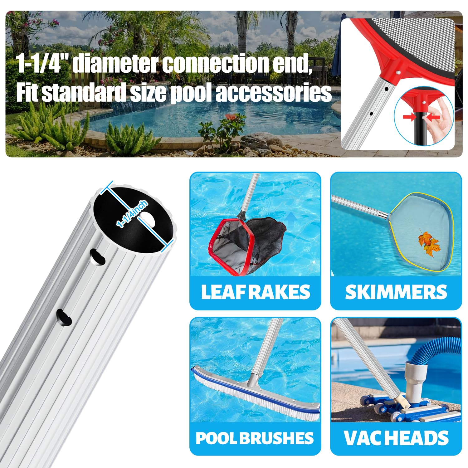 YEECHUN universal 1-1/4" connection demonstrating accessory compatibility benefit