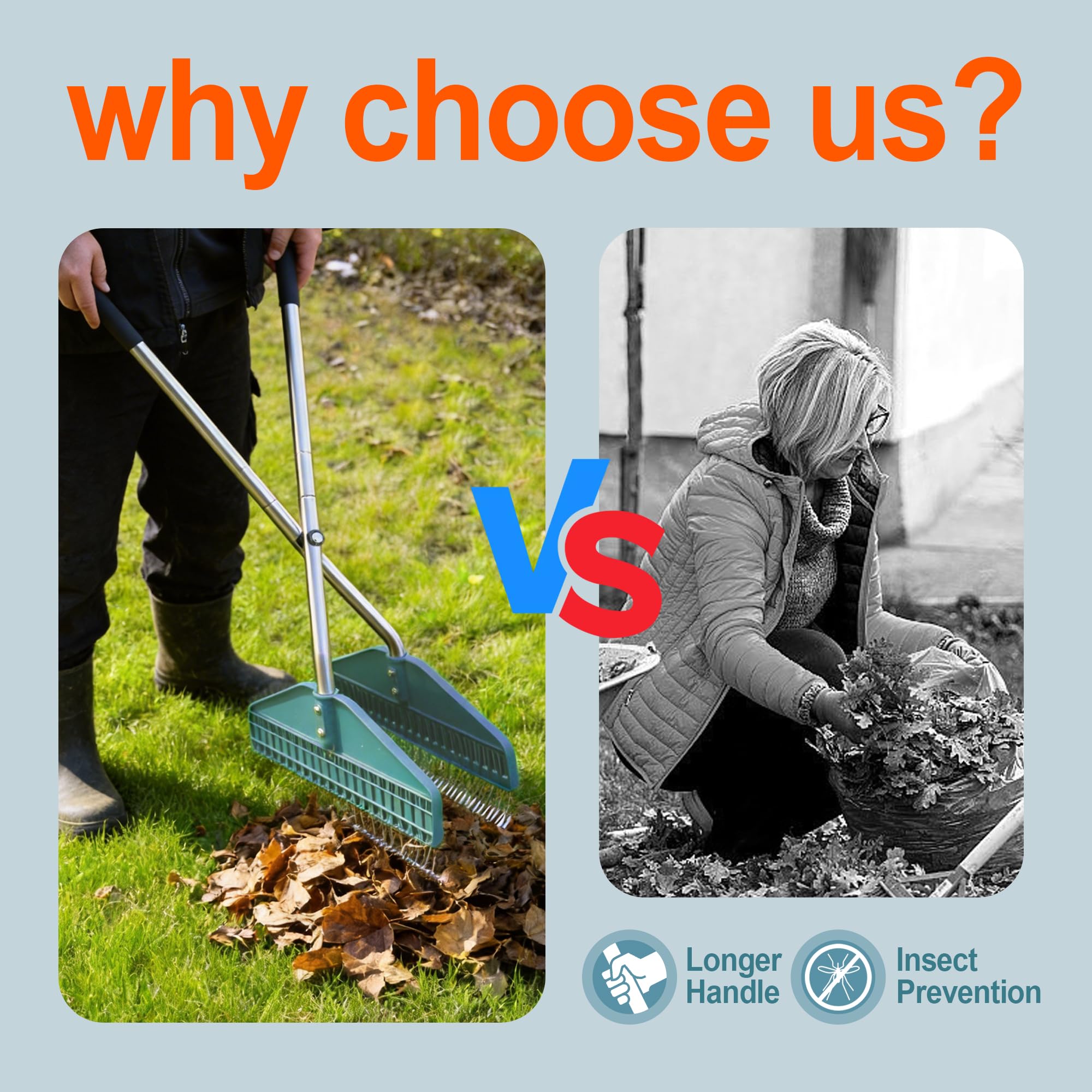 YEELOR rake in use clearing leaves to speed up yard cleanup
