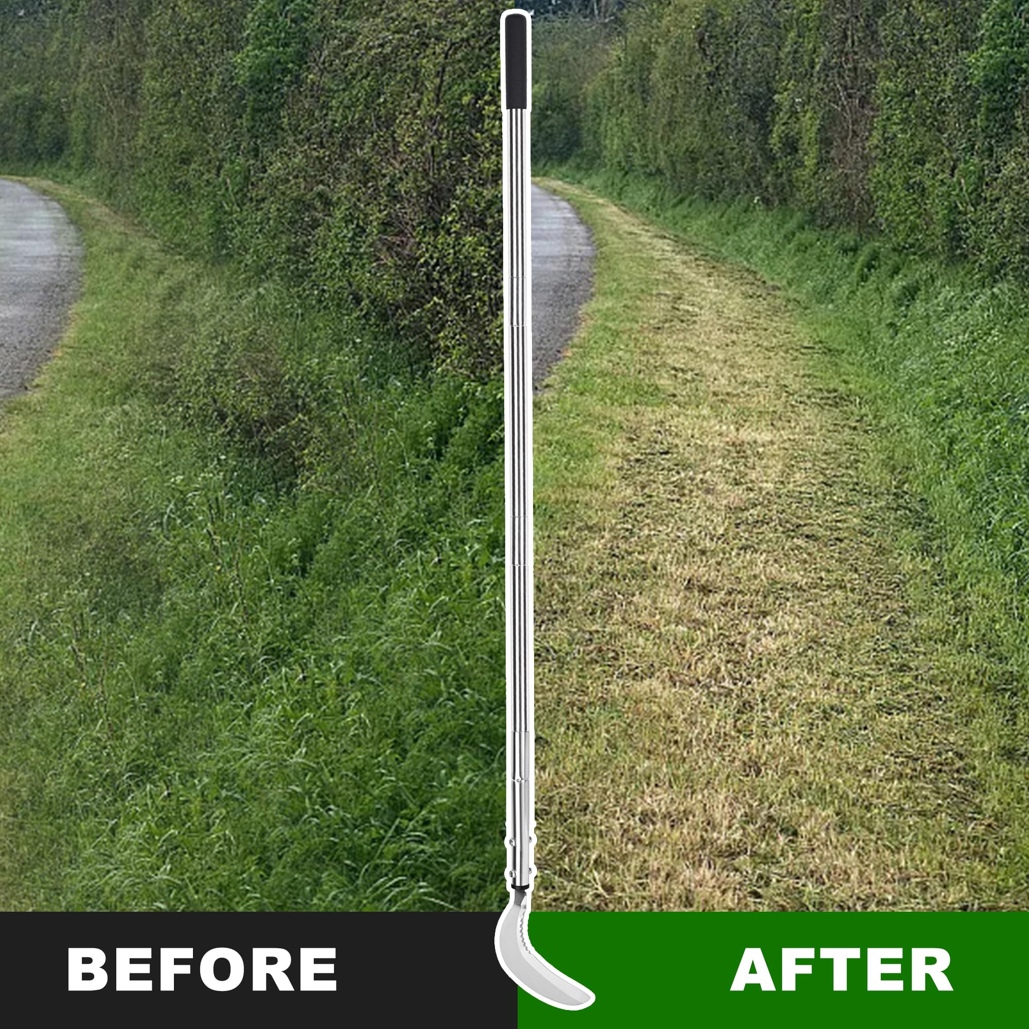 YEELOR lifestyle image with gardener using sickle for quick bed and border clean-up