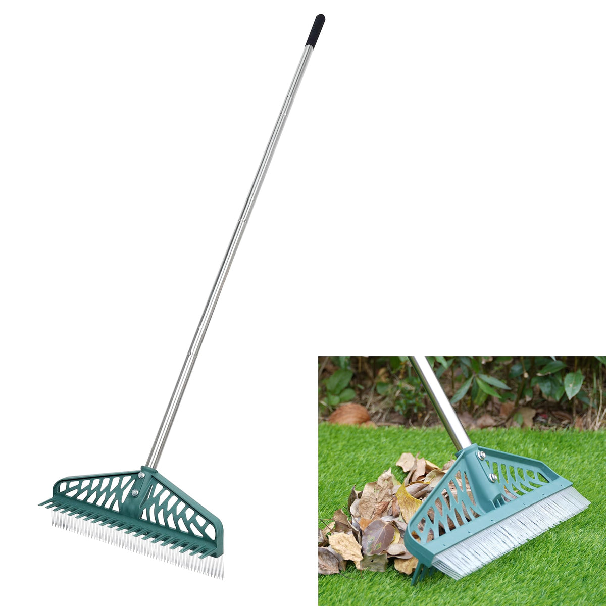 YEELOR rake front view showing dual-sided head for versatile cleaning