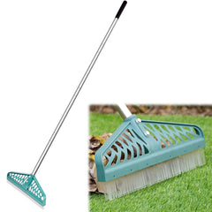 YEELOR rake front view showing head and bristles for gentle turf care