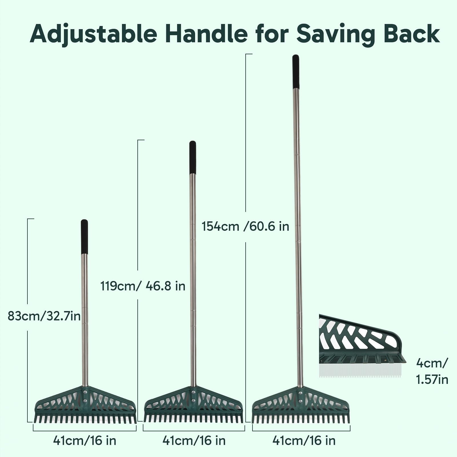 YEELOR head width next to ruler showing 16-inch coverage to save time