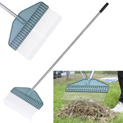 YEELOR front view of rake showing full 17-inch head and handle for faster cleanup