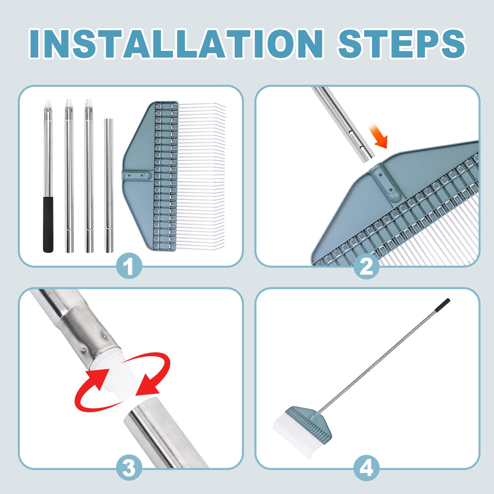 YEELOR disassembled rake compact for easy storage and transport convenience