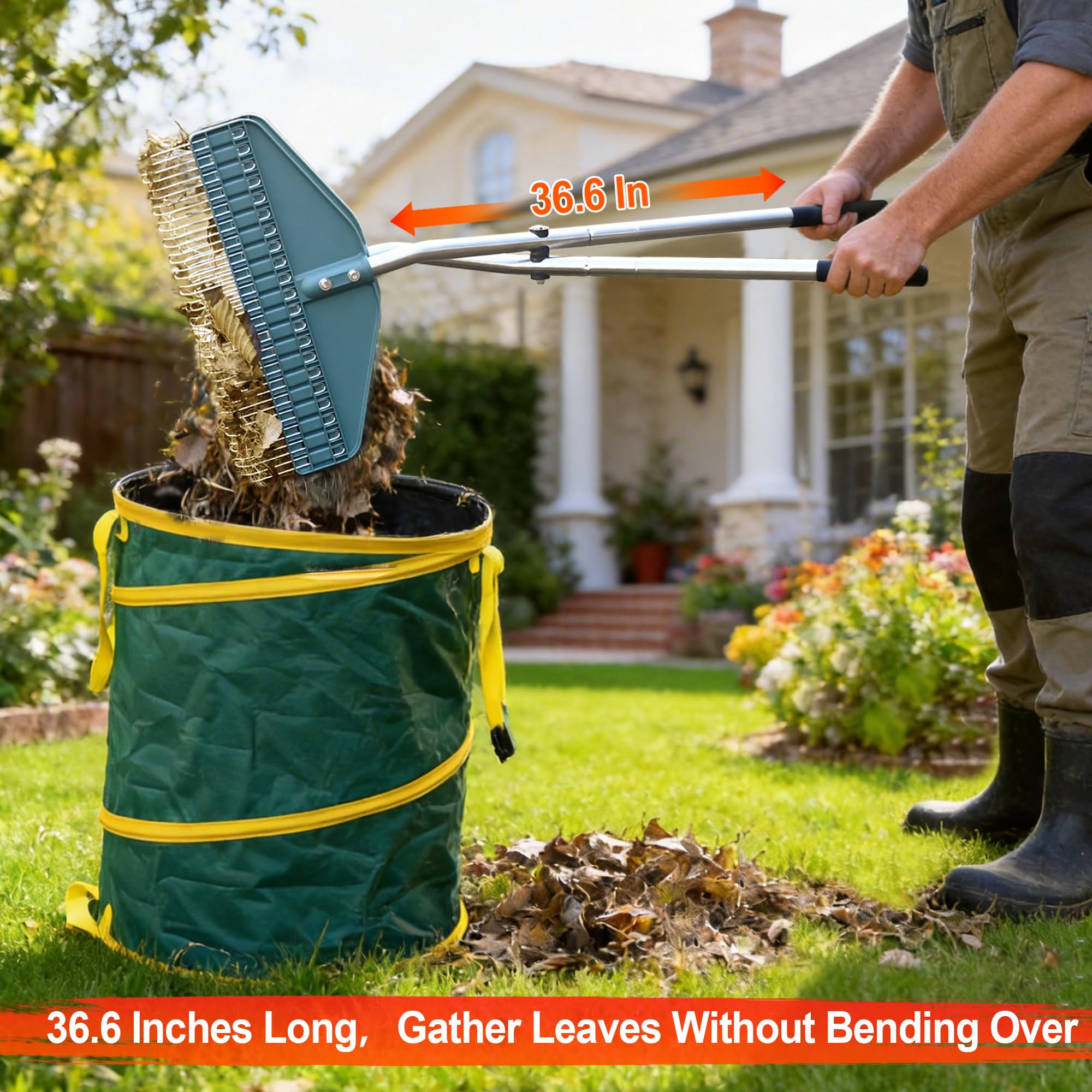 YEELOR rust-resistant tines detail for long-lasting debris pickup