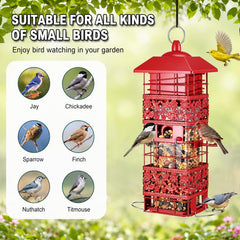 Yeeweek detail of two perches and four feeding ports reducing crowding for small birds