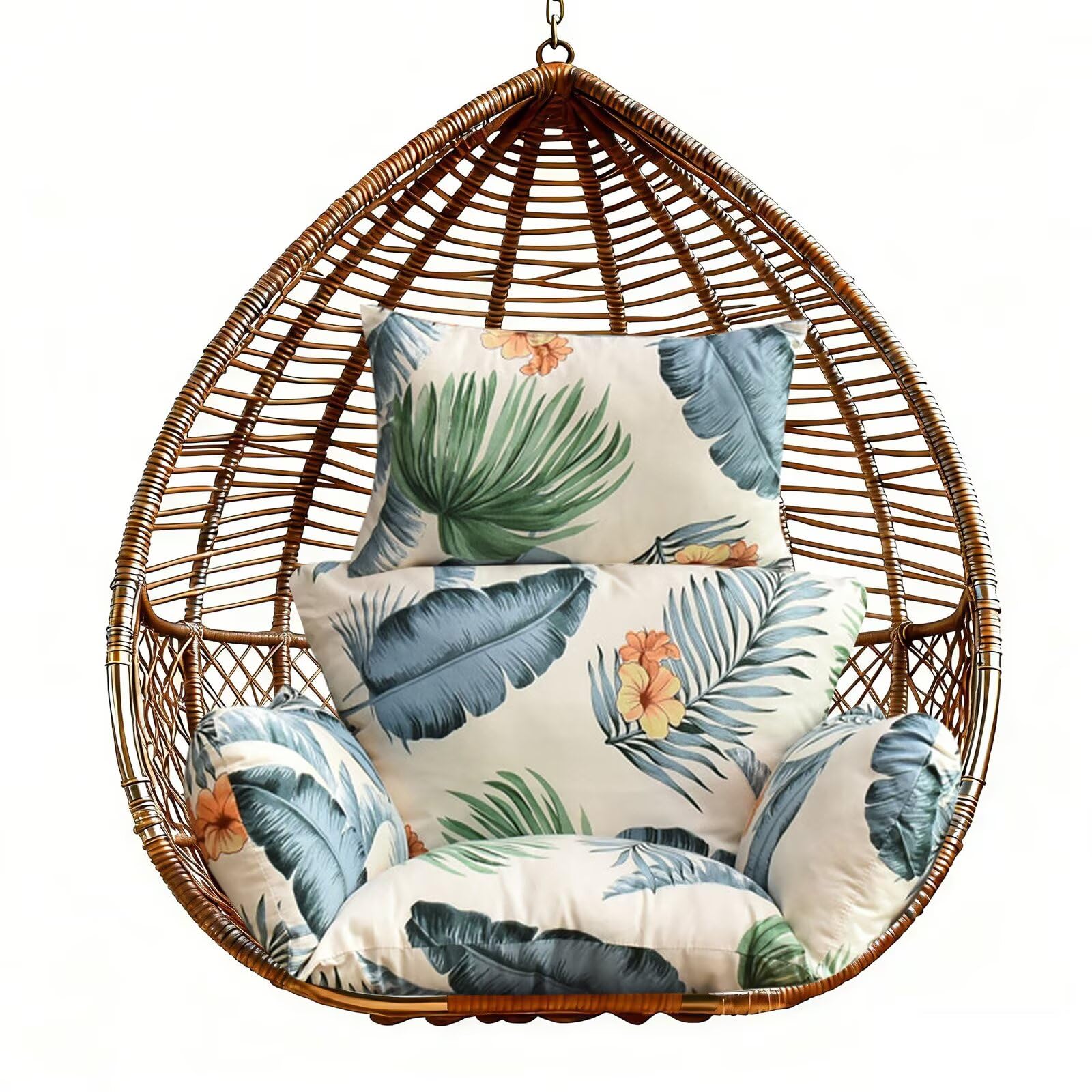Yefound cushion front view shows floral pattern and plush padding for instant comfort
