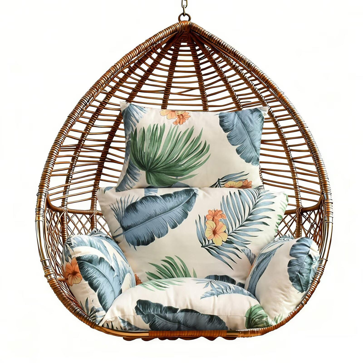 Yefound cushion front view shows floral pattern and plush padding for instant comfort