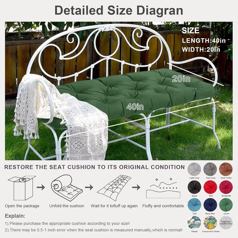 Yefound cushion size comparison with ruler to show fit for benches and swings