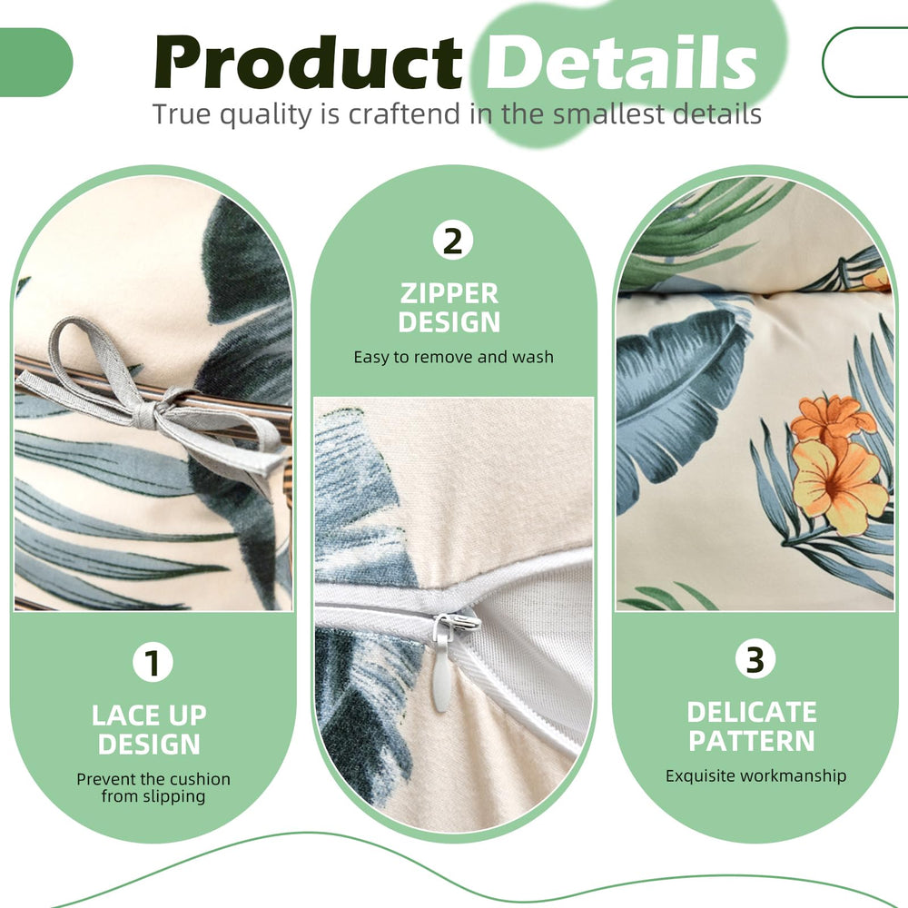Yefound thick straps and fastening points securing cushion to hanging frame