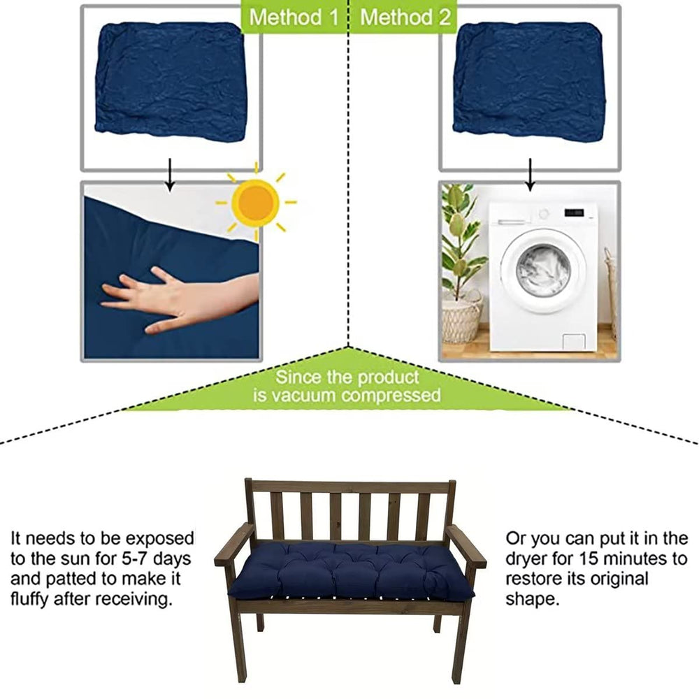 Yefound cushion fitted to outdoor swing providing stable cozy seating