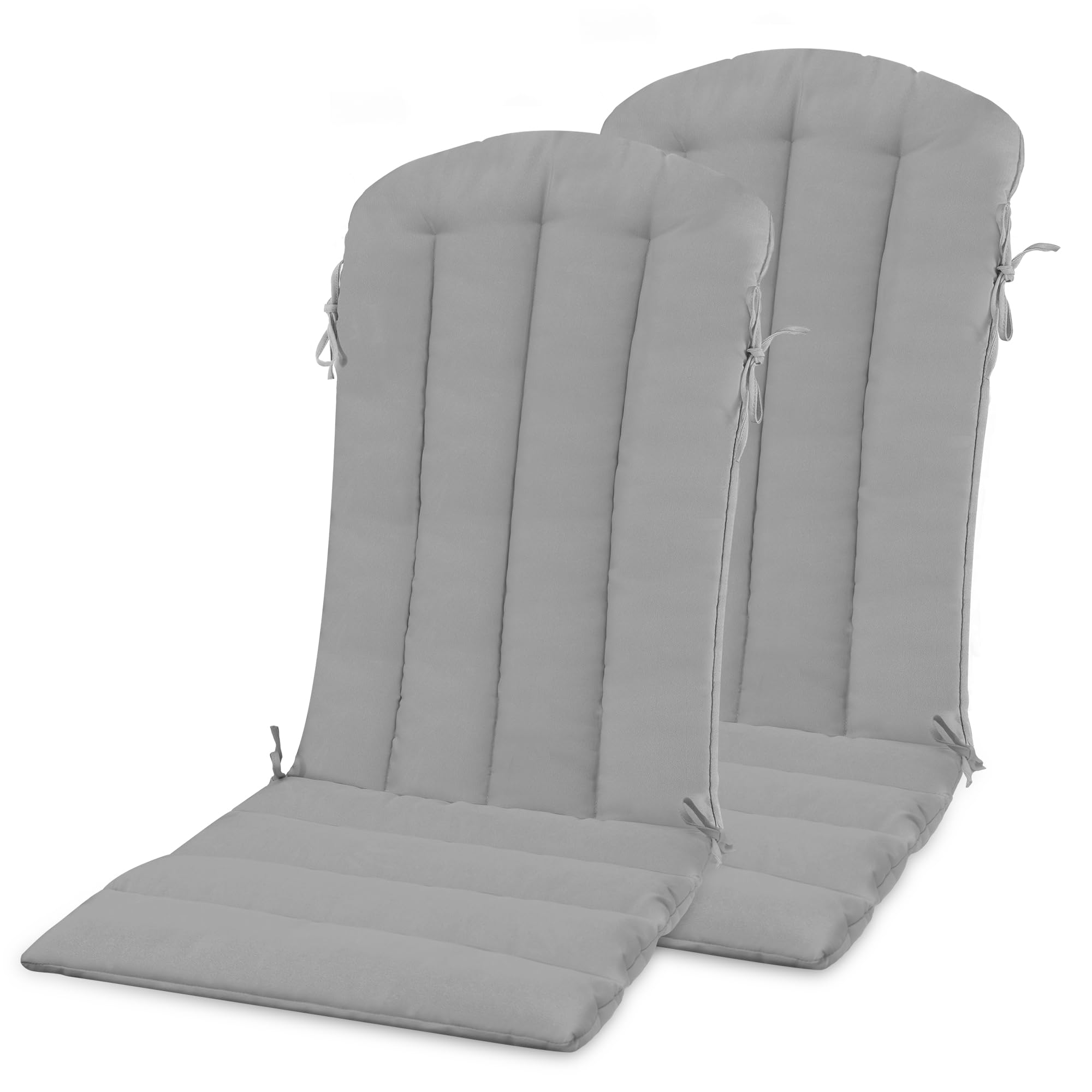 YEFU front view gray cushions on Adirondack chair showing neat fit and comfort