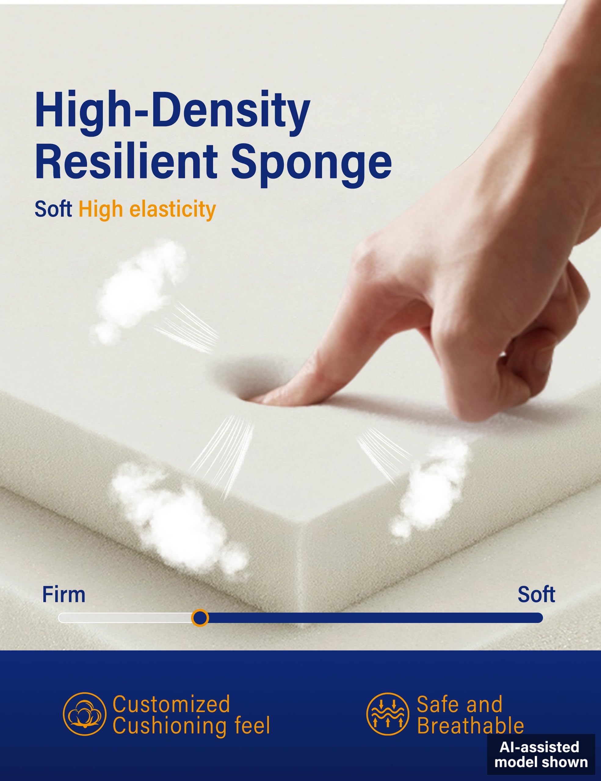 YEFU side profile showing 1.5 inch thickness for balanced support and slim look