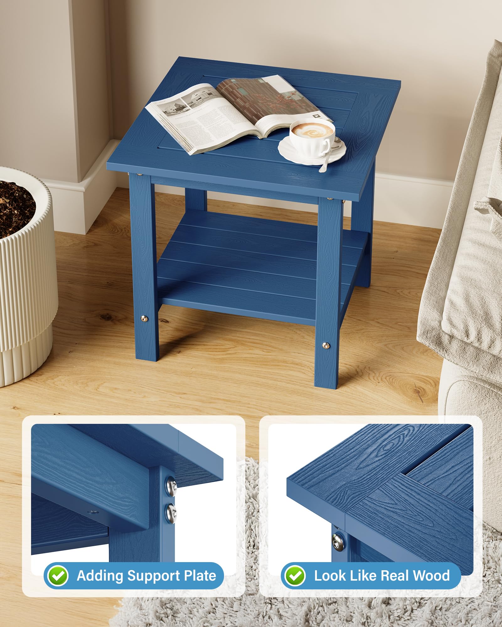 YEFU double-layer shelf detail demonstrating extra storage and organization