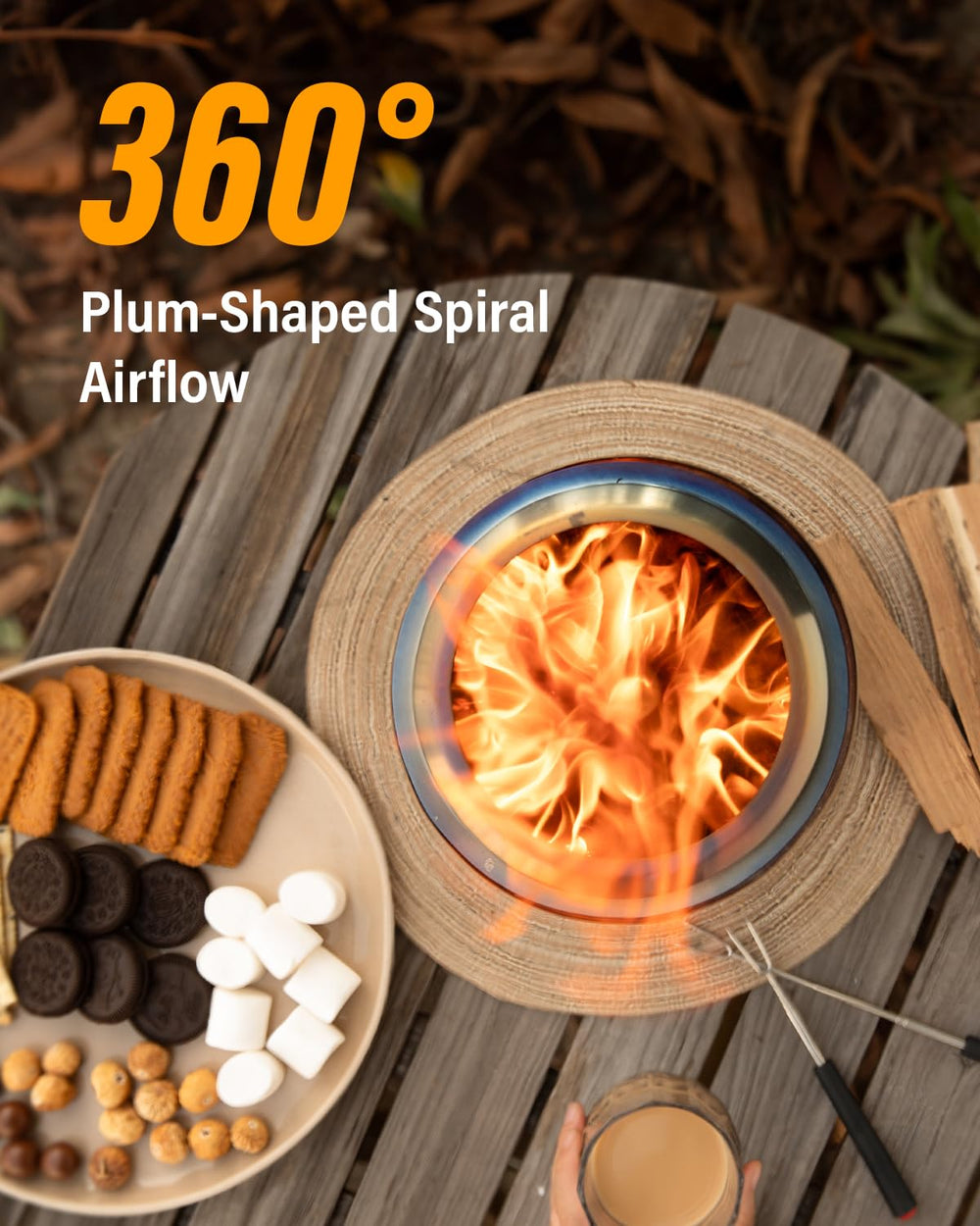 YEFU fire pit in use at a campsite creating cozy heat and social ambiance