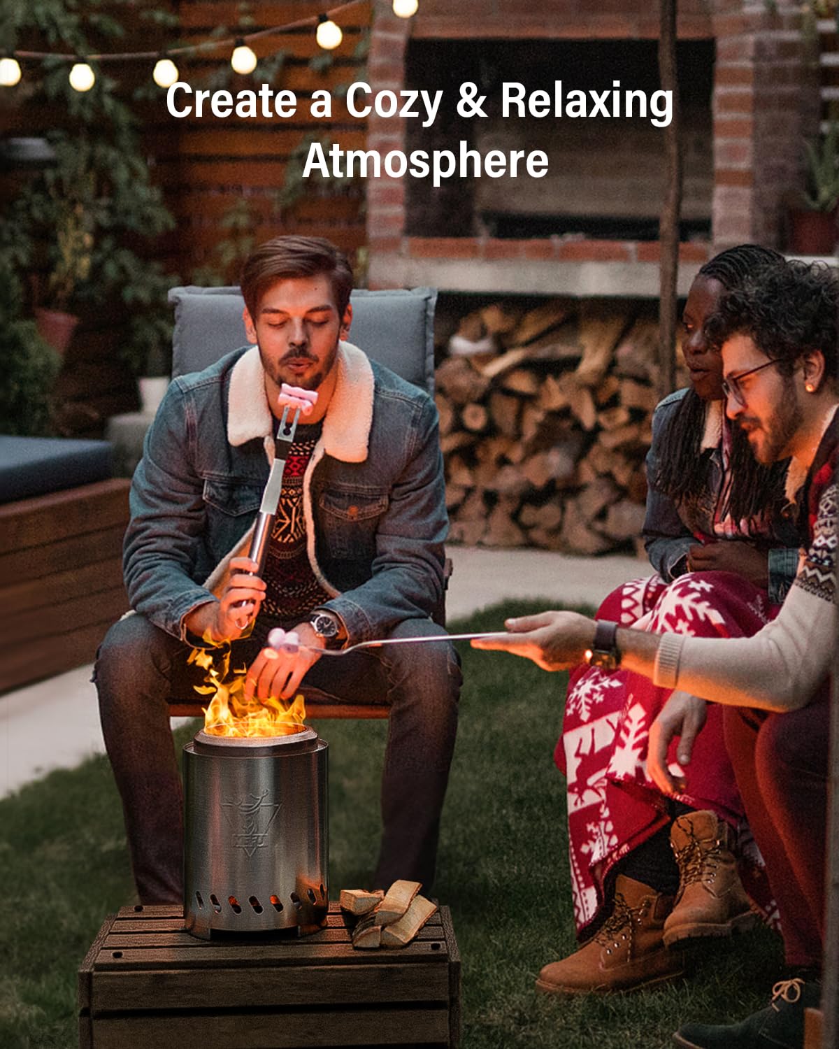 YEFU on outdoor table illustrating size and safe distance for tabletop use