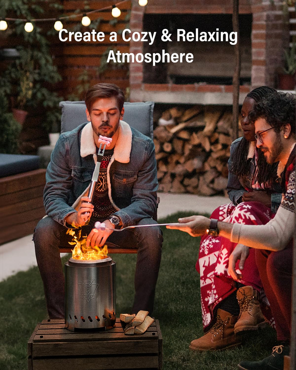 YEFU on outdoor table illustrating size and safe distance for tabletop use