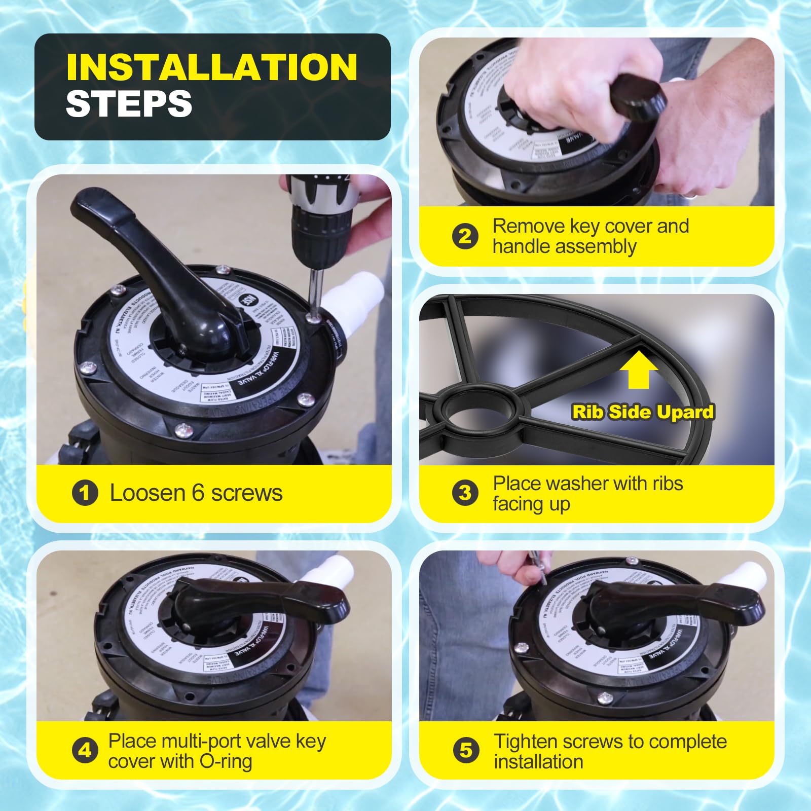 YEHERIT assembly being used during pool maintenance, simplifies on-site repairs