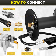 YEHERIT swivel arm detail enabling 360-degree smooth hose winding