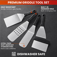 Yekale long and small spatulas close-up illustrating sturdy stainless-steel handles