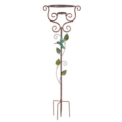 YELENEW front view of stand showing hummingbird vine, adds garden focal point