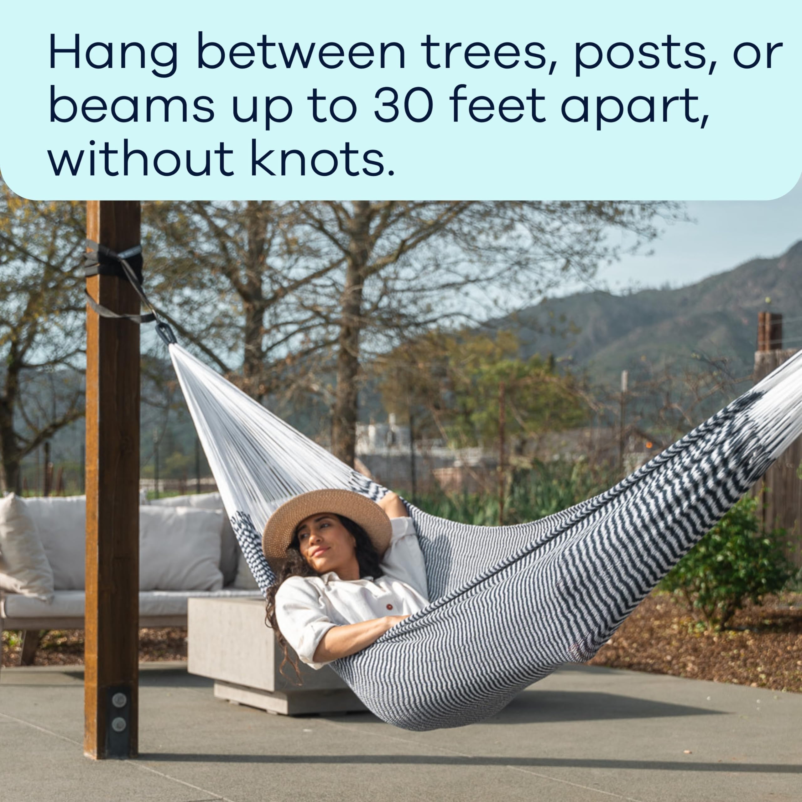 Yellow Leaf Hammocks canvas travel bag with packed straps for easy portability