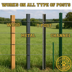 Yellow Paw driver in use on a T-post demonstrating efficient driving and faster fence installation